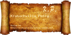 Kratochvilla Petra névjegykártya